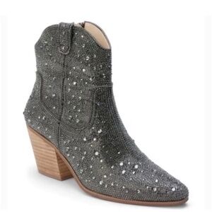 Matisse Anthropology Mini Crystal Western Boots Size 9